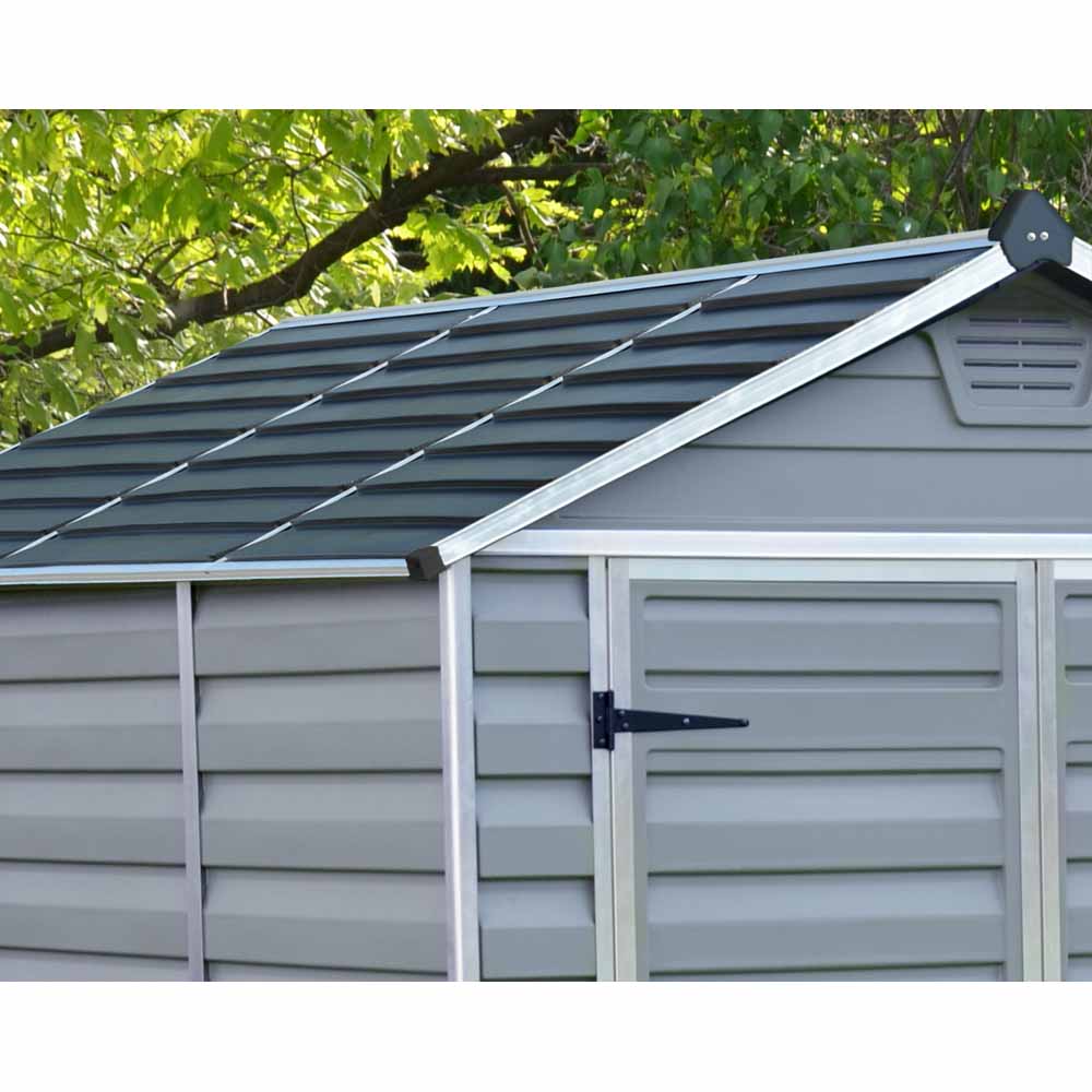 Palram 6 x 10ft Anthracite SkyLight Plastic Garden Shed Image 4