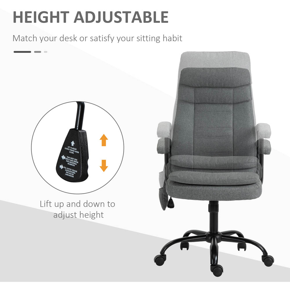 Portland Grey Linen Look Swivel Massage Office Chair Image 6