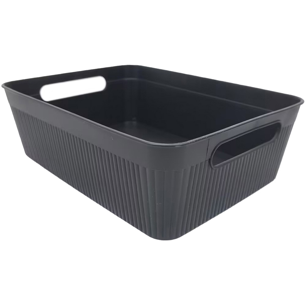 Stripe Storage Basket - Black / Medium Image