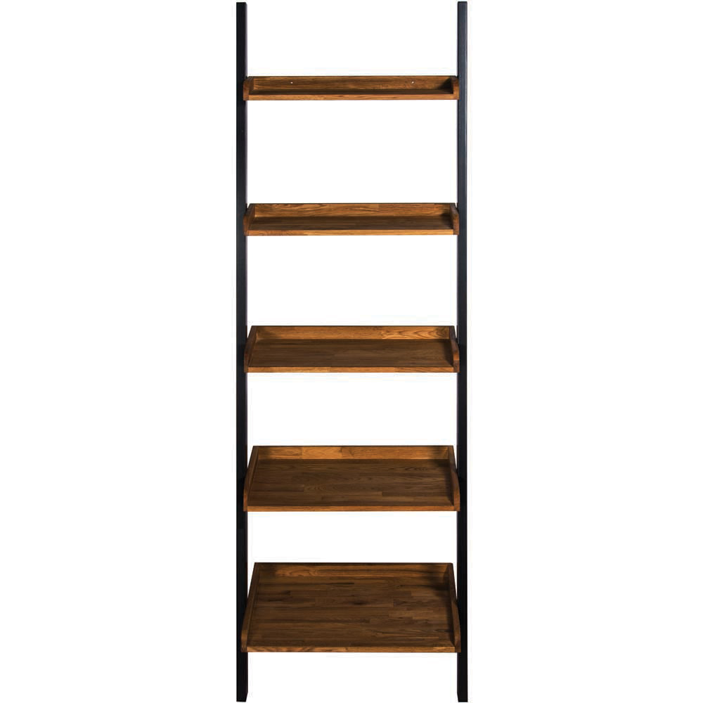 Copenhagen 5 Shelf Solid Oak Ladder Bookcase Image 3