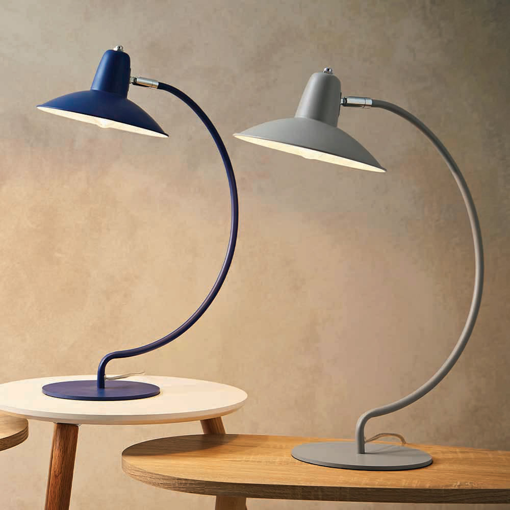 The Lighting and Interiors Grey Charlie Desk Lamp Image 2