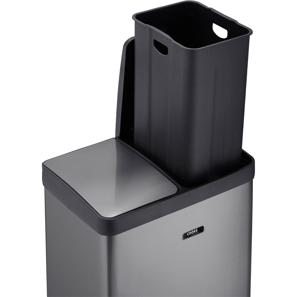 Cooks Professional G4740 Grey Recycling Pedal Dual Bin Image 5