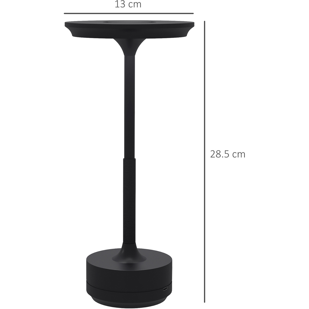 Portland Portable Black Cordless Table Lamp Image 7