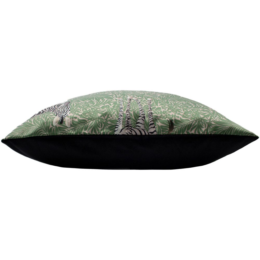Paoletti Zebra Foliage Printed Cushion Green Image 3