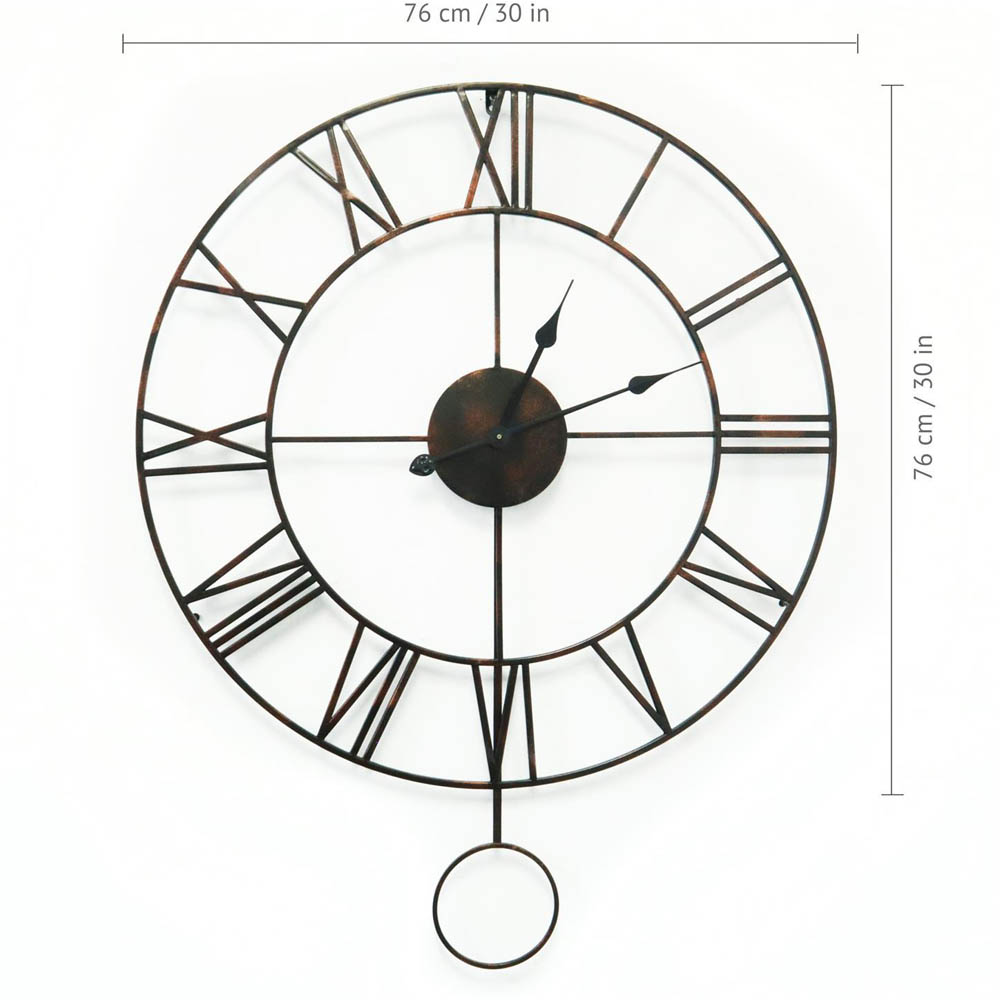 WALPLUS Iron Large Roman Pendulum Wall Clock 96 x 76cm Image 8