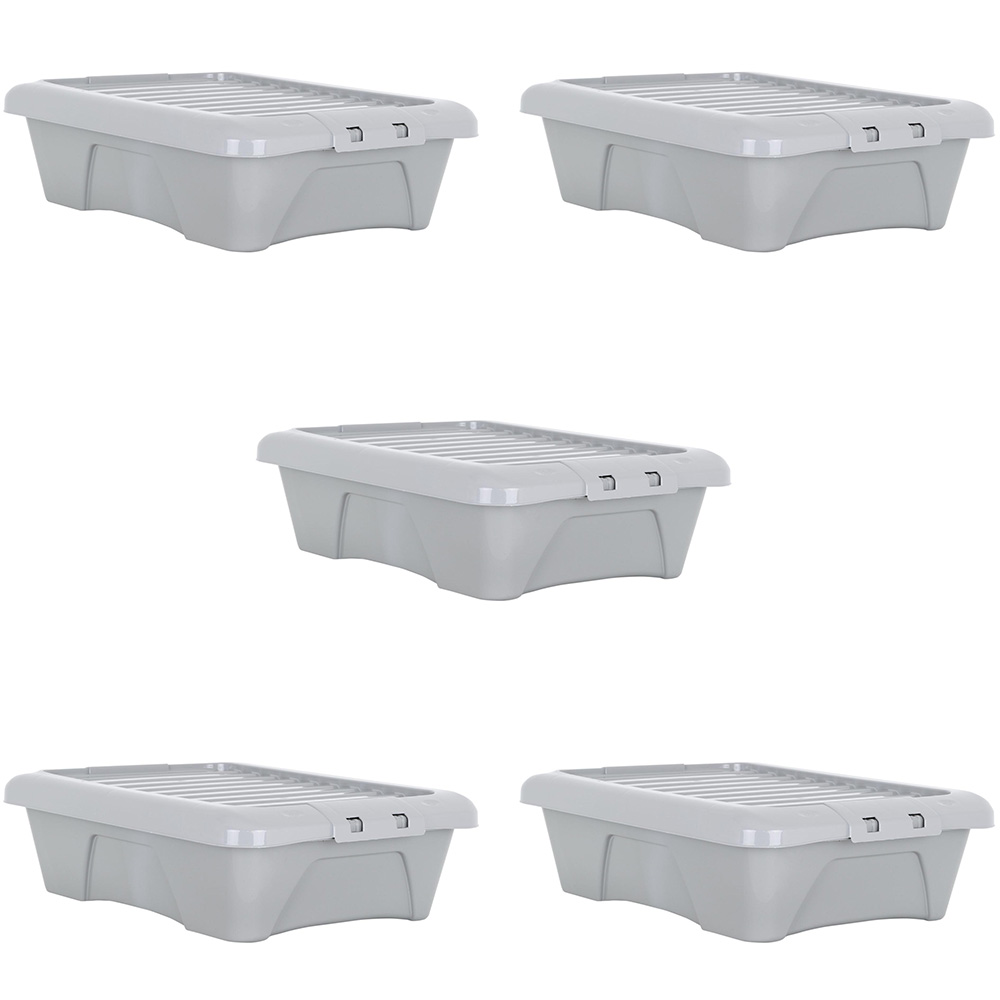 Wham 22L Grey Home Upcycle Box and Lid 5 Pack Image 1