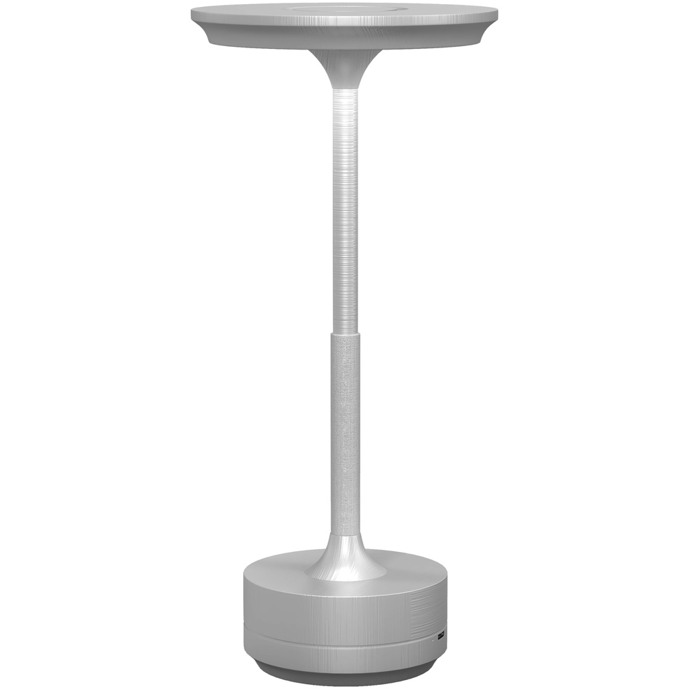 Portland Portable Silver Cordless Table Lamp Image 1