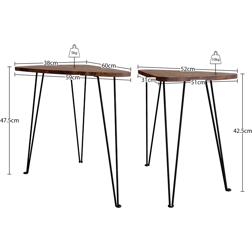 Vida Designs Brooklyn Dark Wood Nest of Oval Tables Set of 2 Image 8