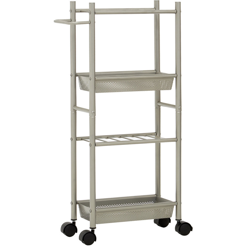 Dara 4-Tier Nickel Trolley with Two Baskets Image 1