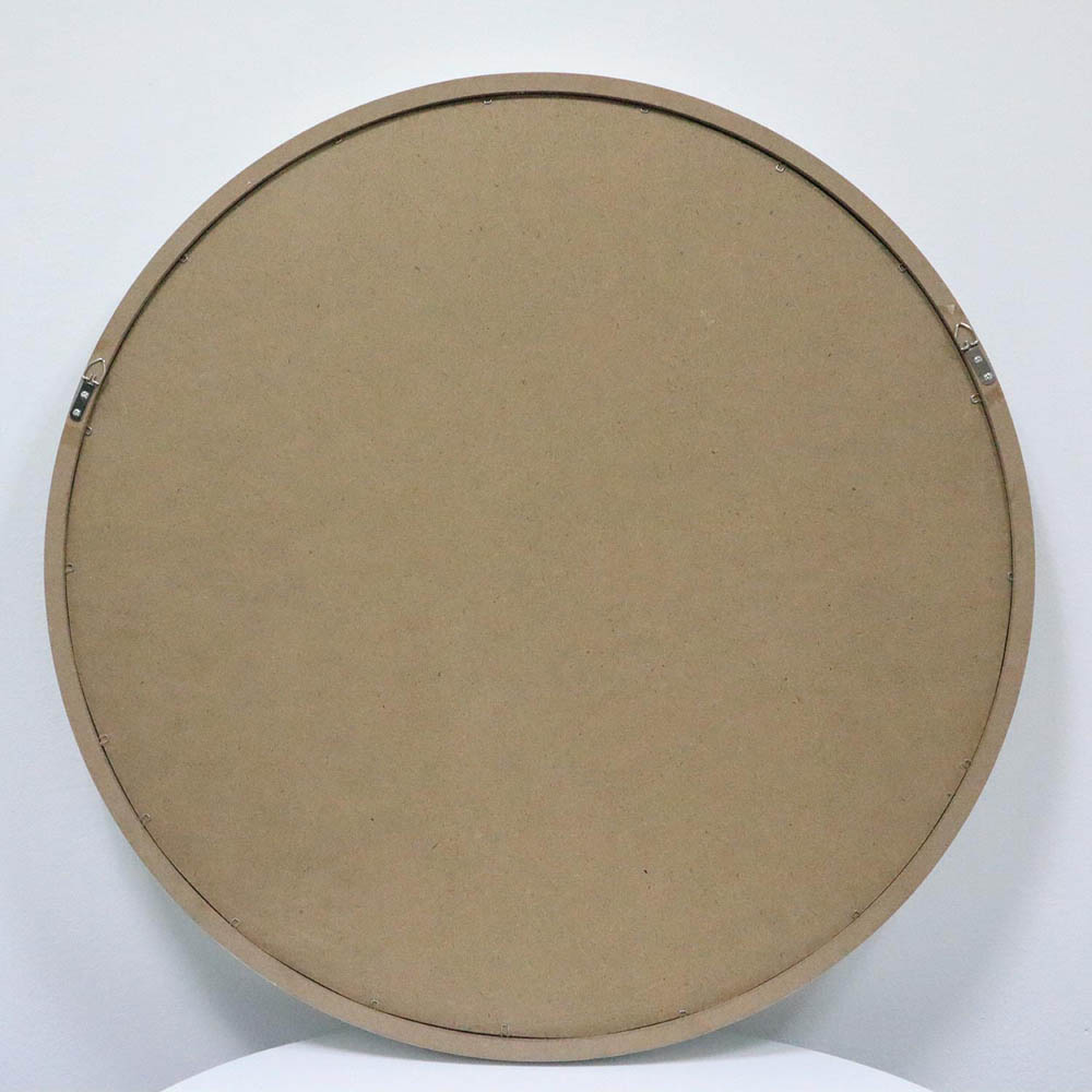 WALPLUS Classic Grey Wooden Round Mirror 70cm Image 5