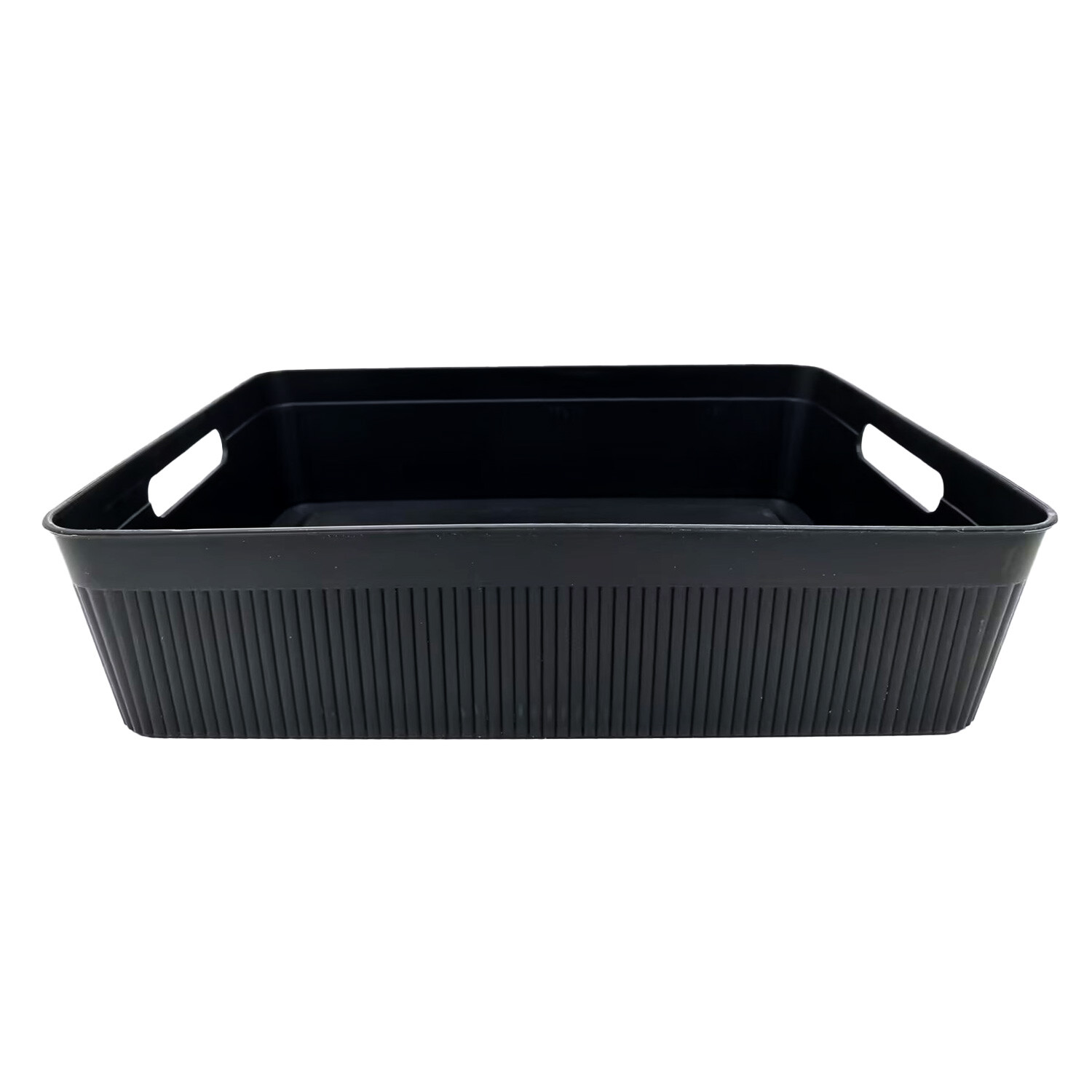 Stripe Storage Basket - Black / Large Image