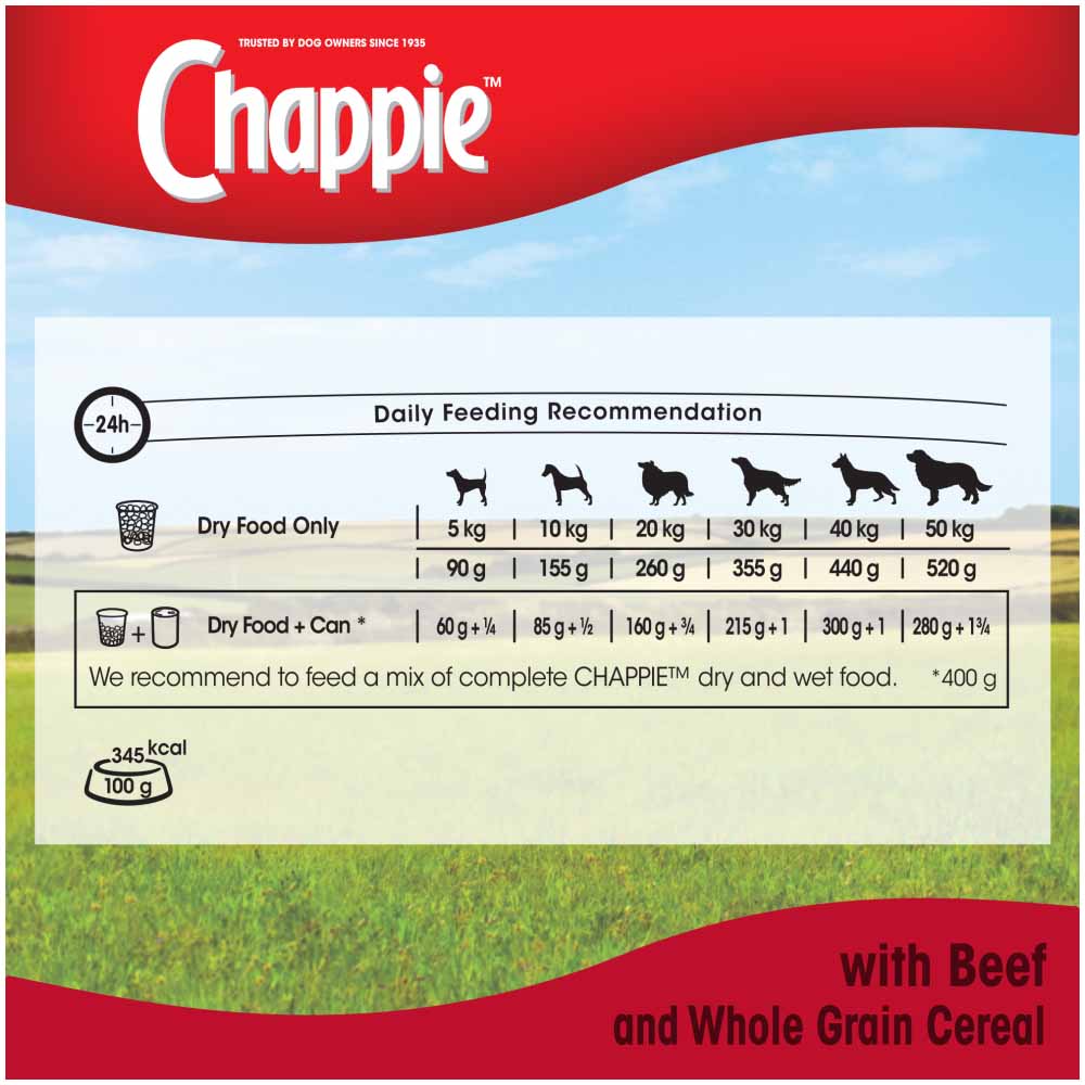 Chappie Dry Beef Wholegrain Cereal Dog Food 3kg Image 6