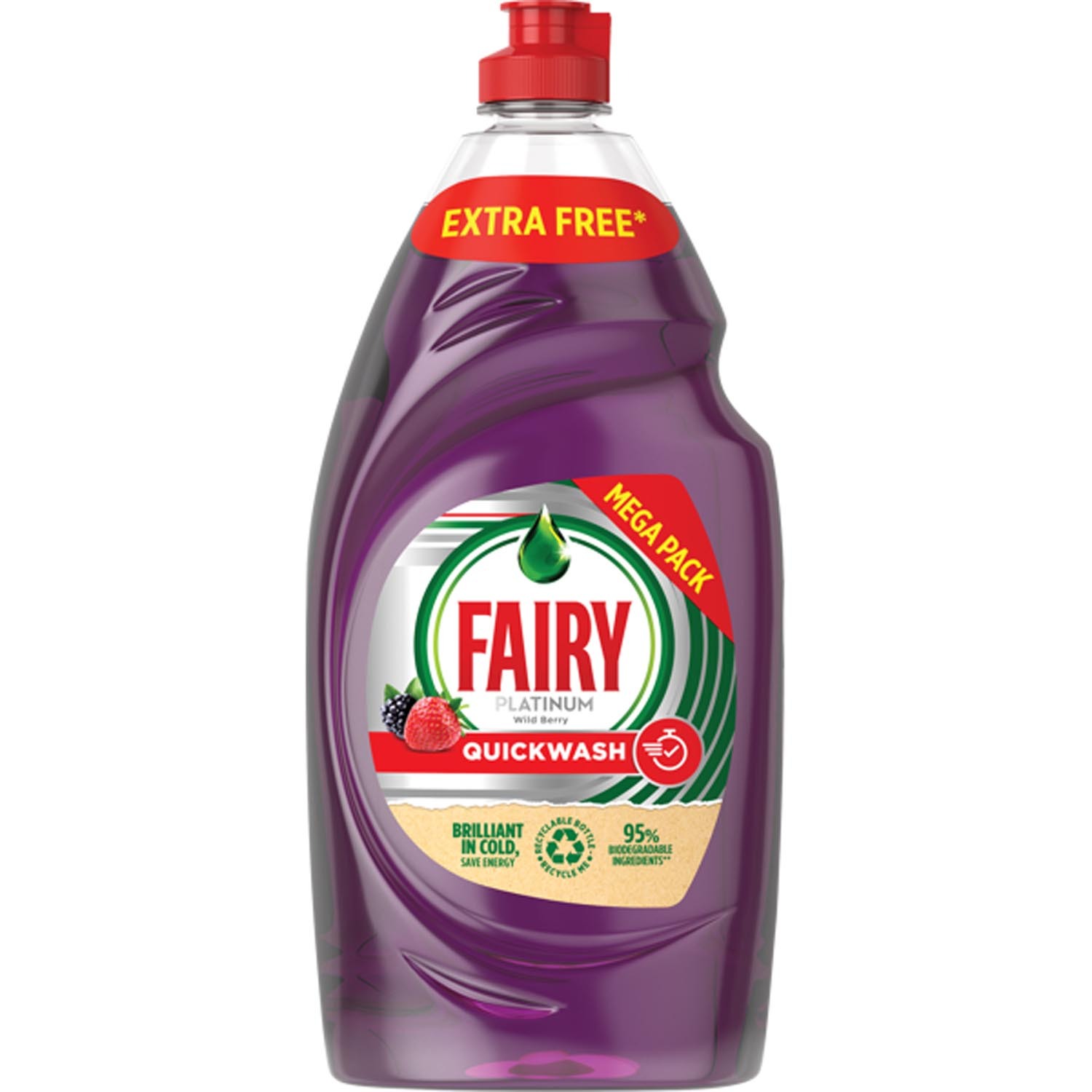 Fairy Platinum Washing Up Liquid - Wild Berry / 870ml Image