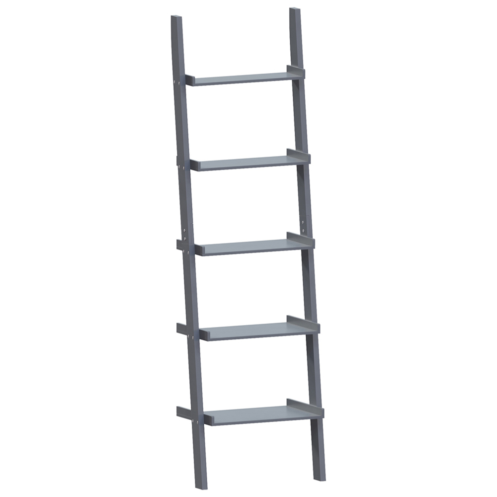 Vida Designs York 5 Shelf Grey Ladder Bookcase Image 2