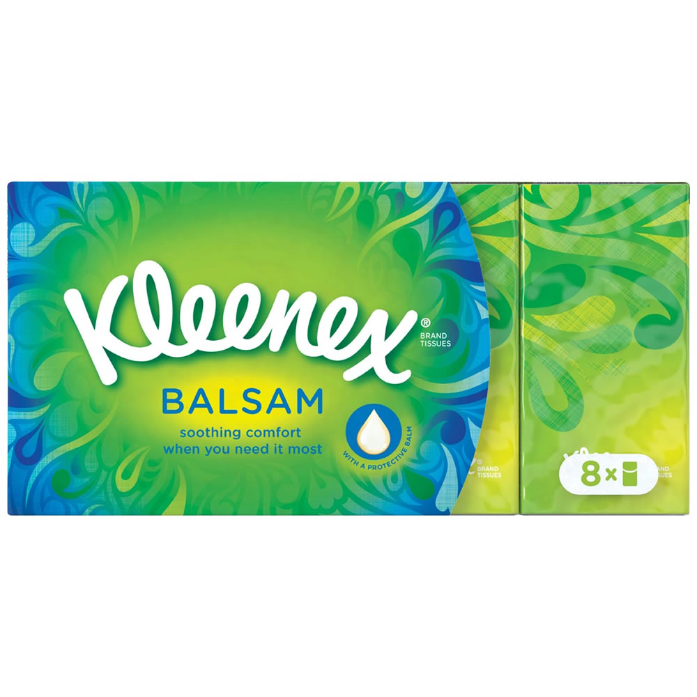 Kleenex Balsam Tissues Pocket Pack 8 pack Image 1