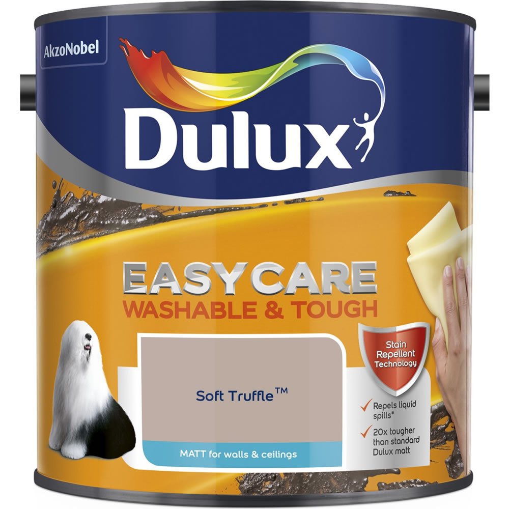 Dulux Easycare Washable & Tough Soft Truffle Matt Emulsion Paint 2.5L Image 2