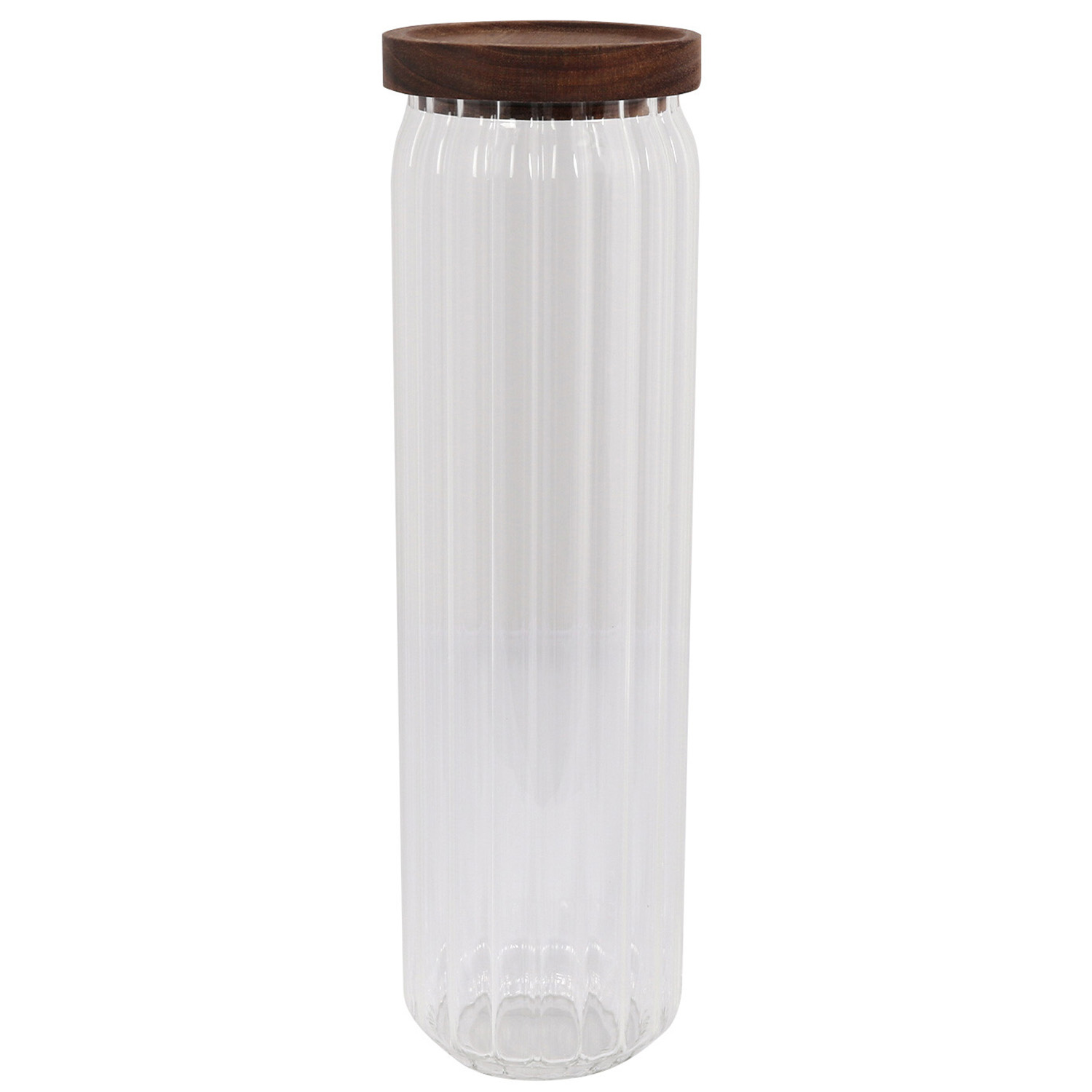Glass Storage Jar with Acacia Wood Lid 1.6L Image