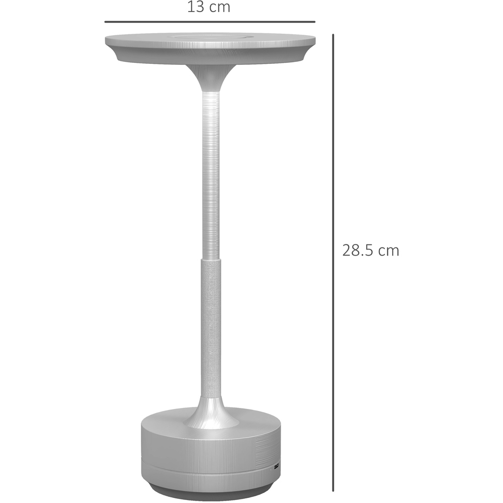 Portland Portable Silver Cordless Table Lamp Image 7
