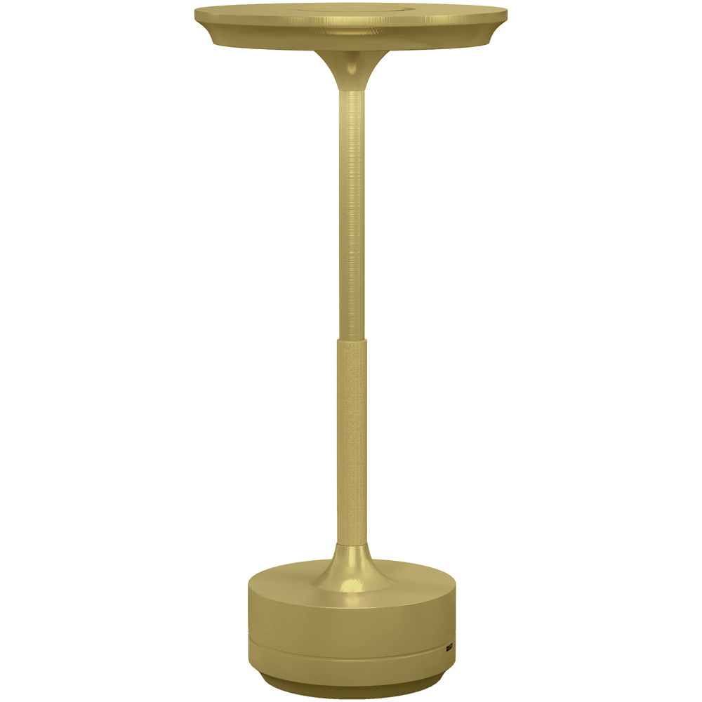 Portland Portable Gold Tone Cordless Table Lamp Image 1