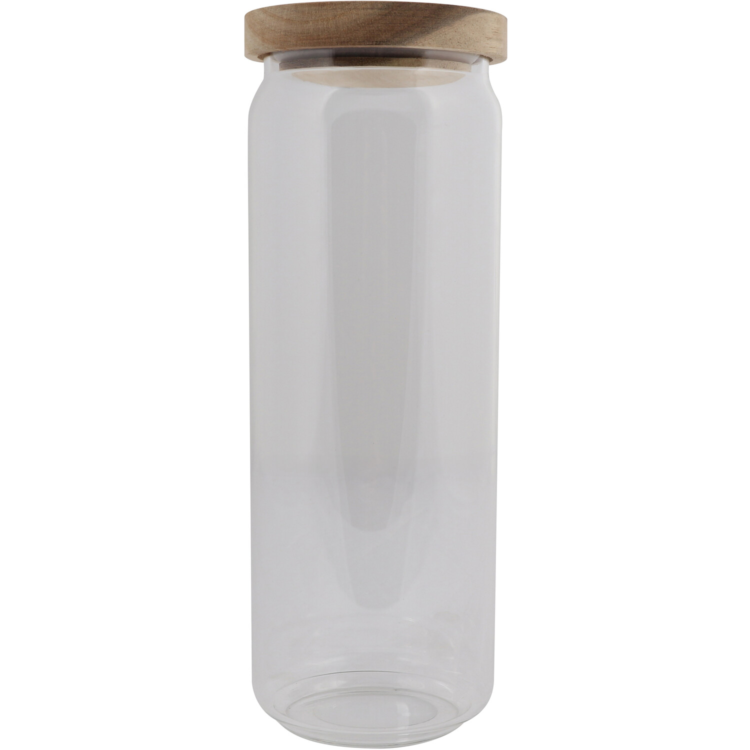 Storage Jar with Acacia Lid - Clear / 1.2l Image 1