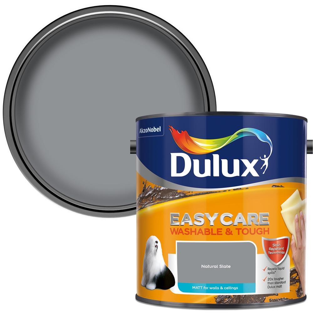 Dulux Easycare Washable & Tough Natural Slate Matt Emulsion Paint 2.5L Image 1