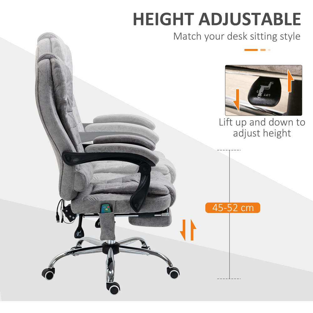 Portland Grey Microfiber Swivel Vibration Massage Ergonomic Office Chair Image 4