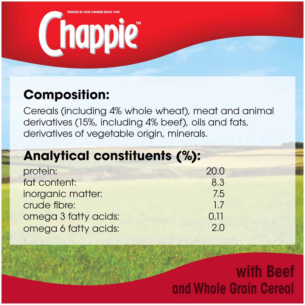 Chappie Dry Beef Wholegrain Cereal Dog Food 3kg Image 7