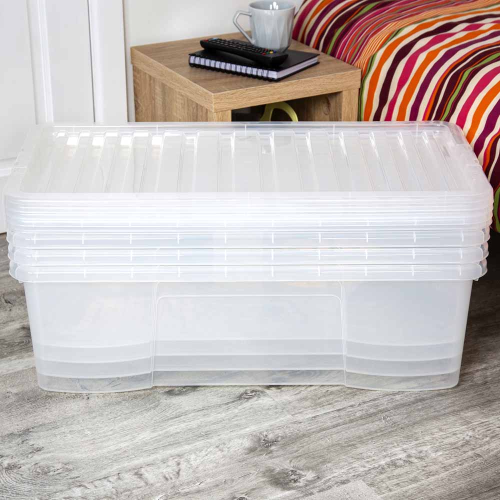 Wham 62L Storage Crystal Box and Lid 4 Pack Image 6
