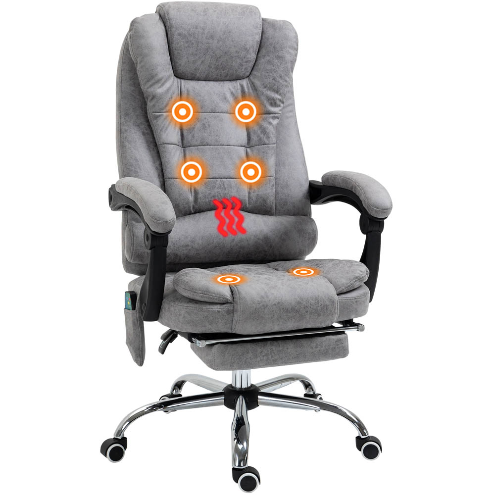 Portland Grey Microfiber Swivel Vibration Massage Ergonomic Office Chair Image 2