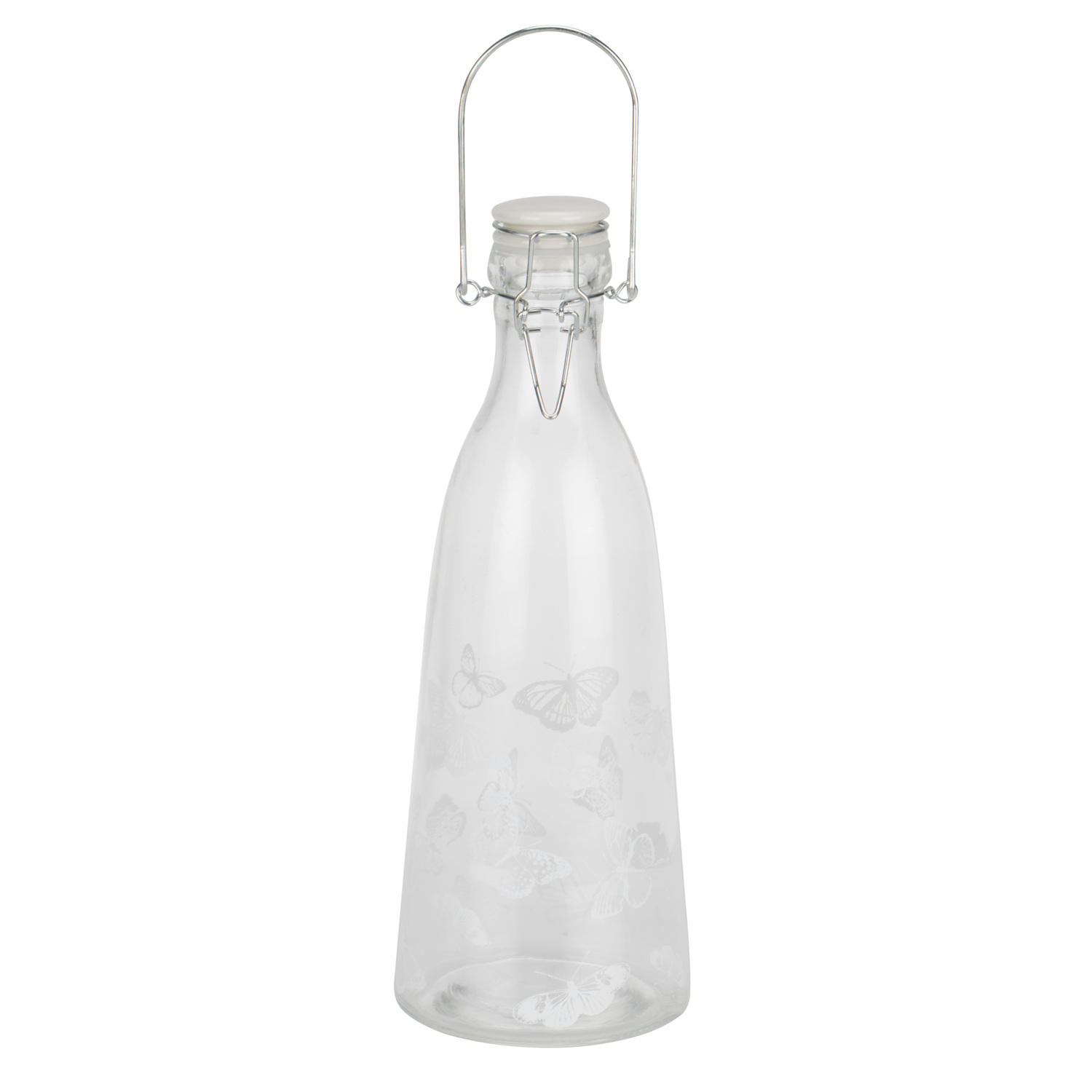 Butterfly Etched Clip Top Bottle Image
