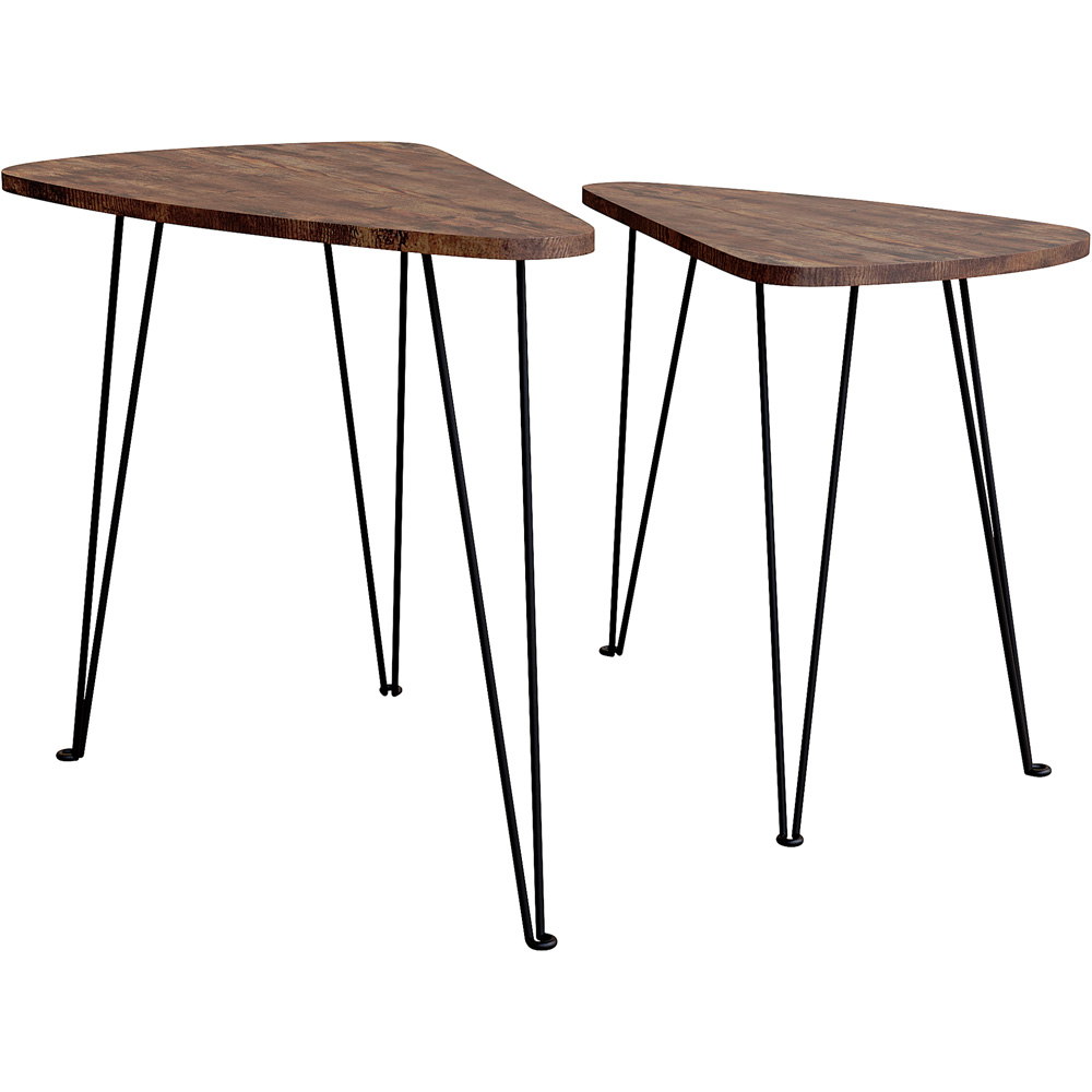 Vida Designs Brooklyn Dark Wood Nest of Oval Tables Set of 2 Image 3