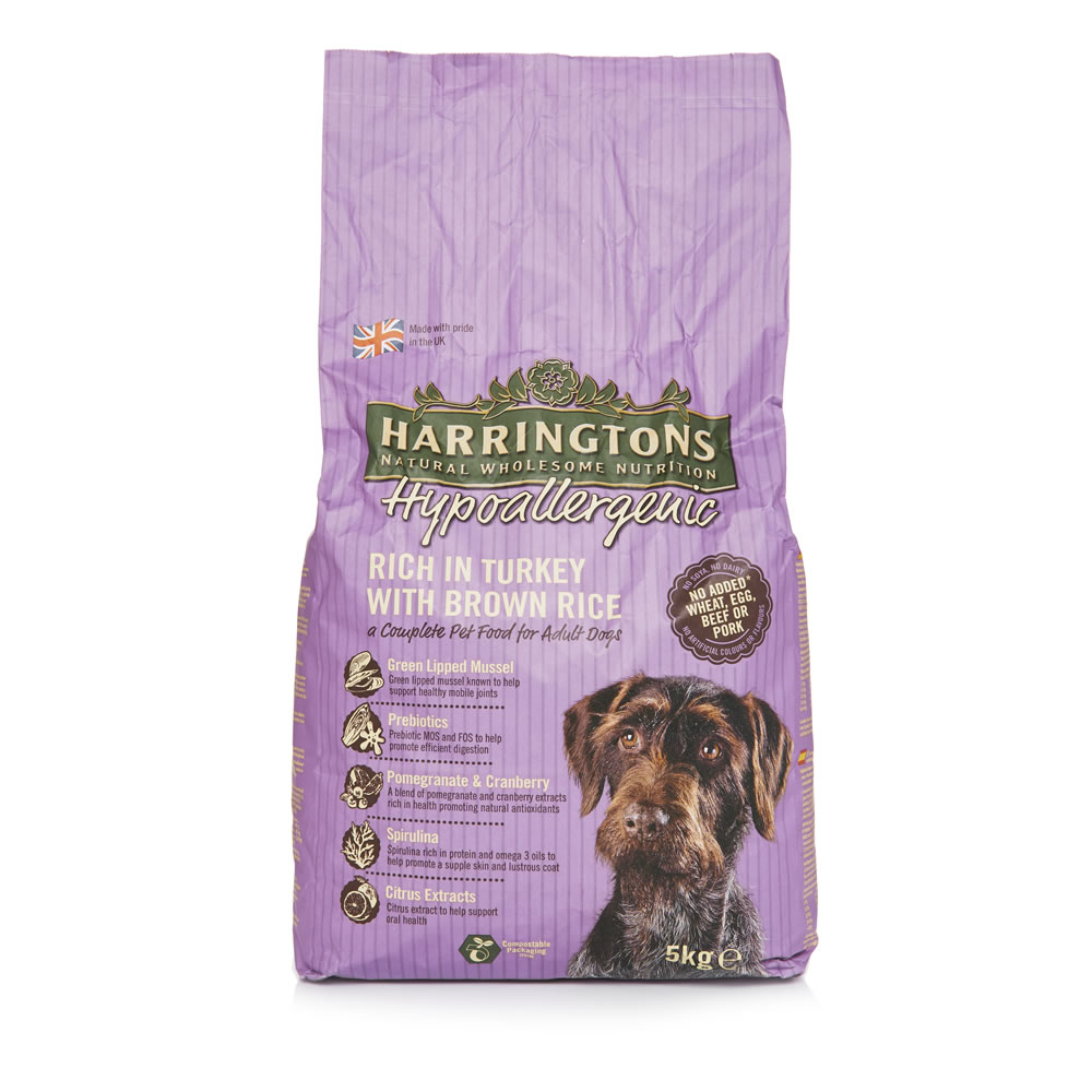 Harringtons Hypoallergenic Turkey and Brown Rice Dog Food 5kg Wilko