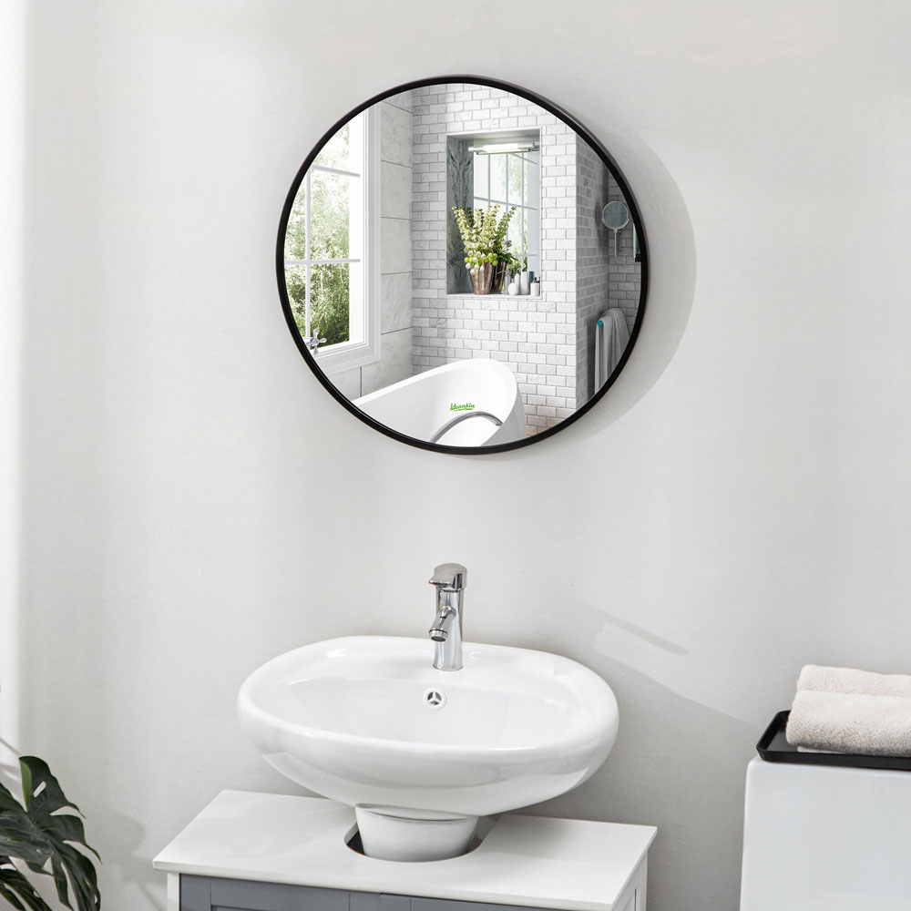Kleankin Round Wall Mounted Bathroom Mirror Image 5