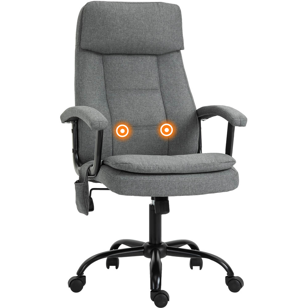 Portland Grey Linen Look Swivel Massage Office Chair Image 2