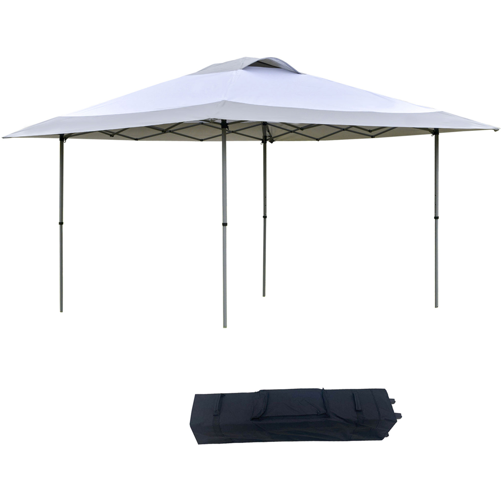 Outsunny 4 x 4m White Pop Up Adjustable Gazebo with Roller Bag Image 2
