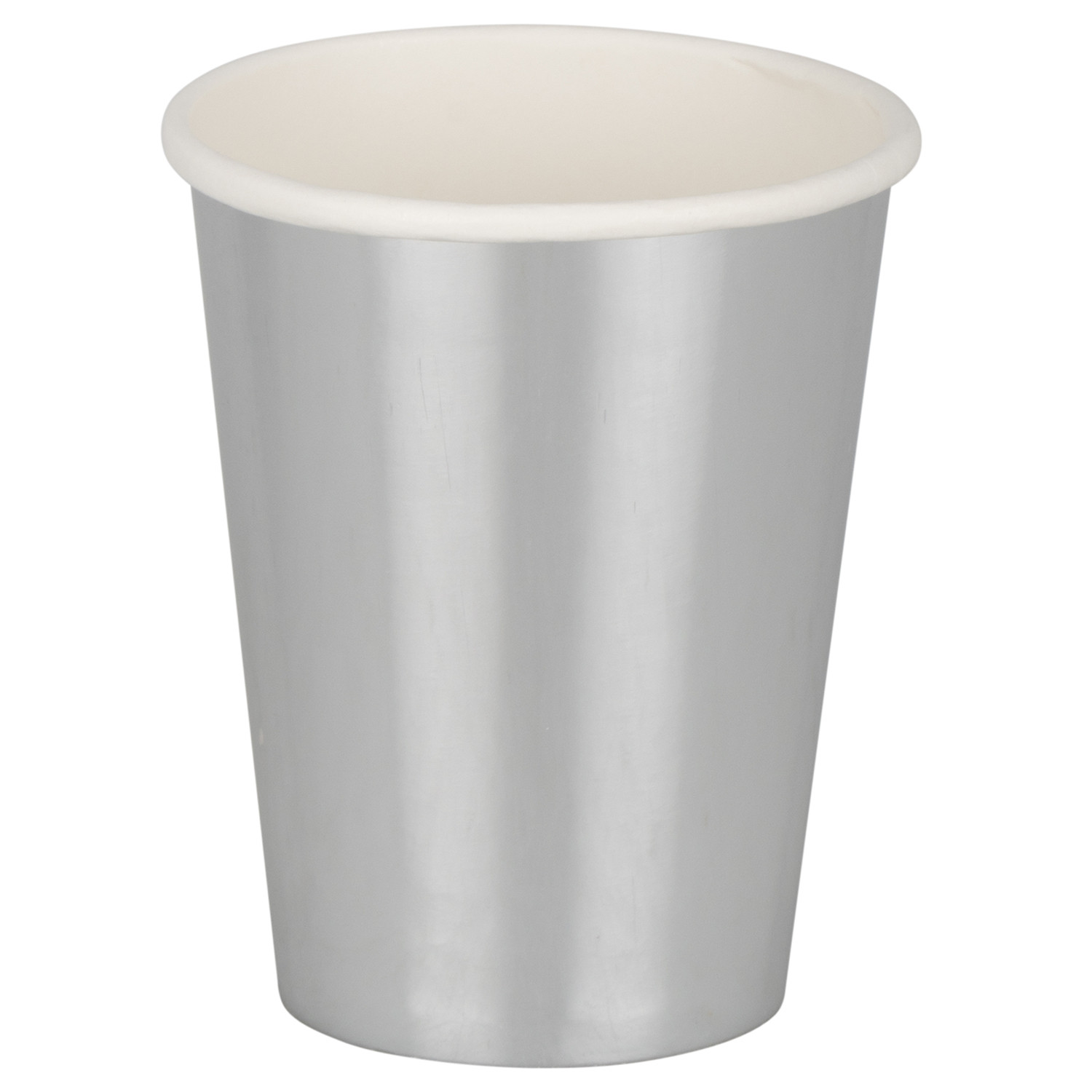 Pack of 10 Metallic Paper Cups - Silver Image 2