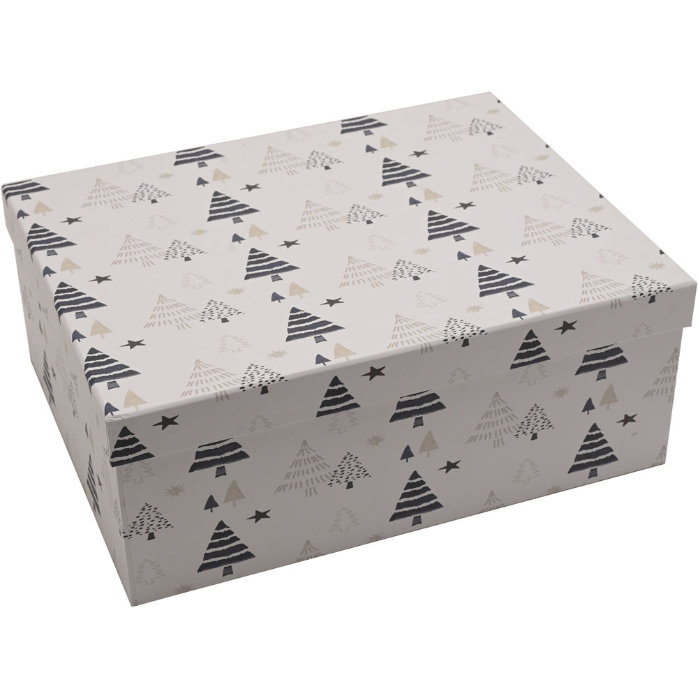 The Christmas Gift Co White and Grey Nested Gift Boxes 6 Piece Image 3