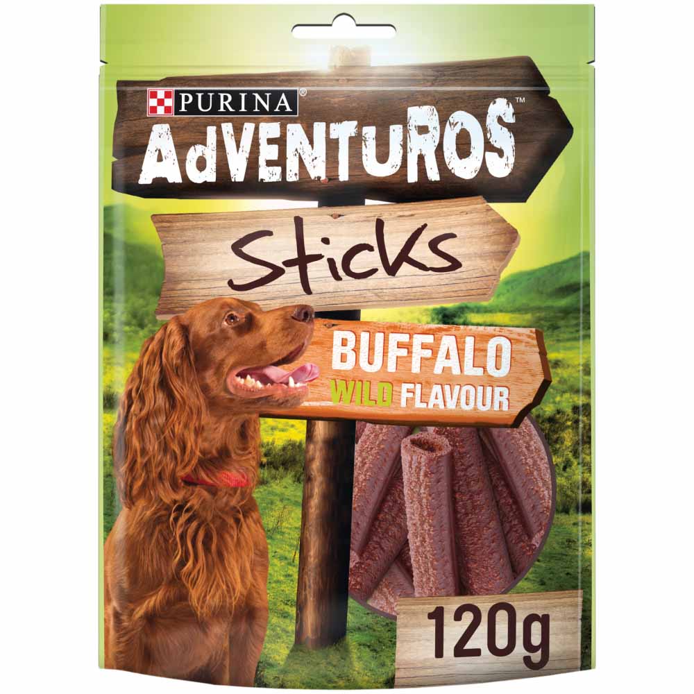 Adventuros Sticks Dog Treats Buffalo Flavour 120g Image 1