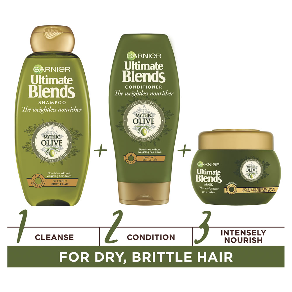 Garnier Ultimate Blends Olive Oil Dry Hair Shampoo 360ml Wilko