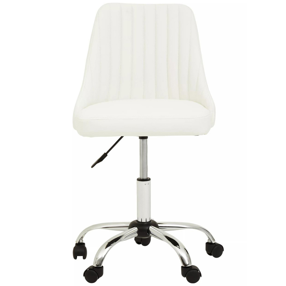 Interiors by Premier Brent Off White Swivel Home Office Chair Image 4