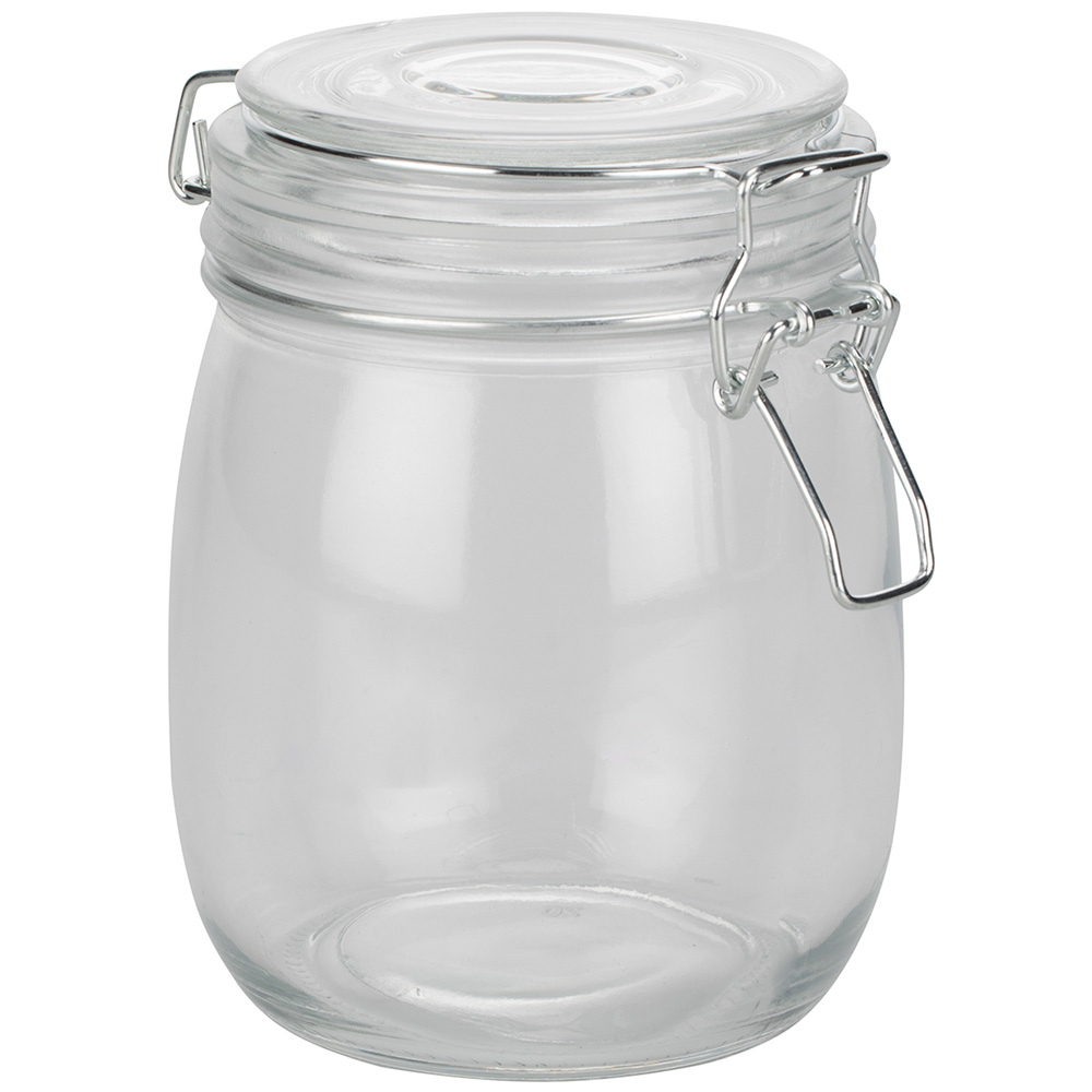My Home Glass Storage Jar with Clip 750ml Image