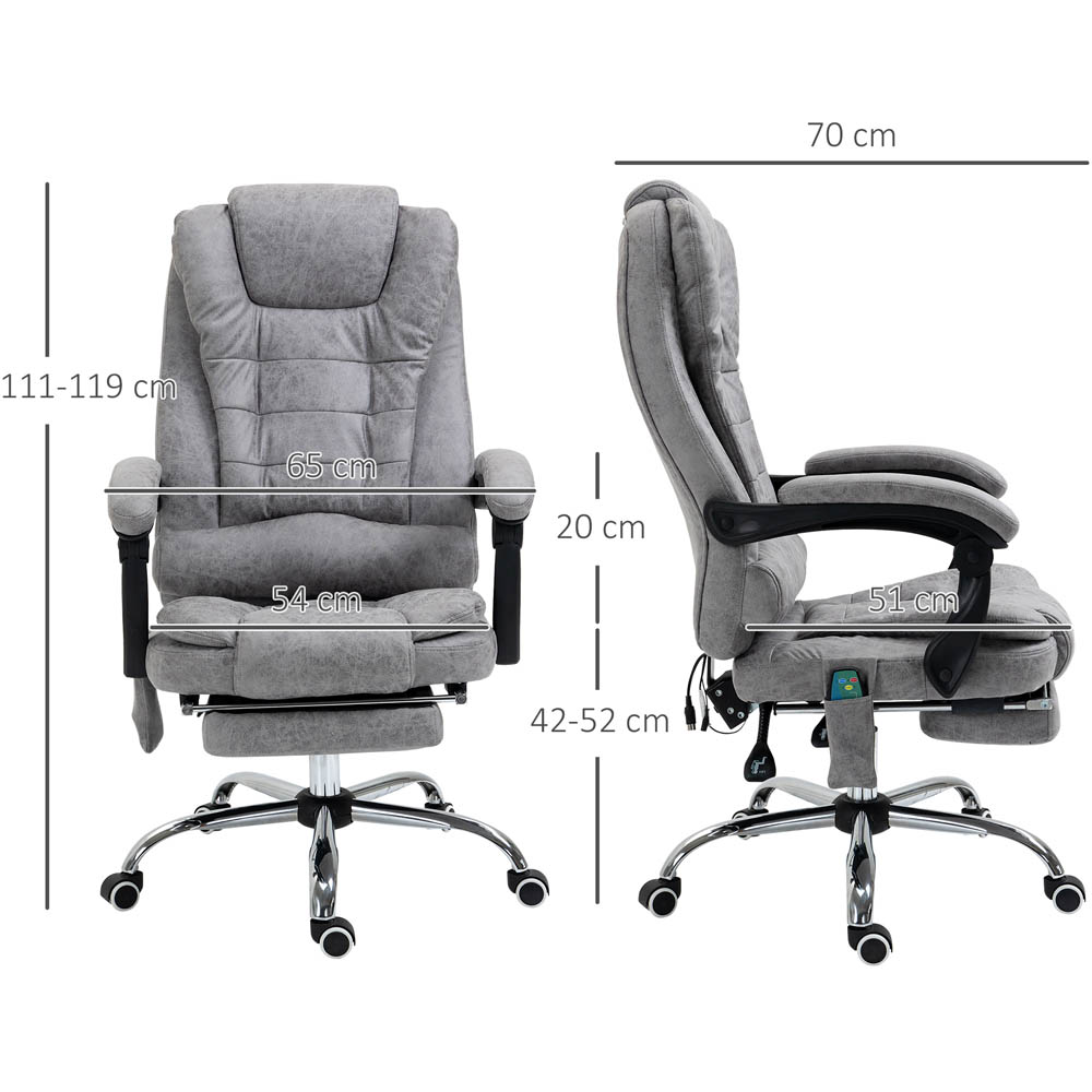 Portland Grey Microfiber Swivel Vibration Massage Ergonomic Office Chair Image 8