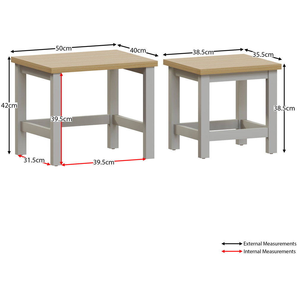 Vida Designs Arlington Grey Nest of Tables Set of 2 Image 7