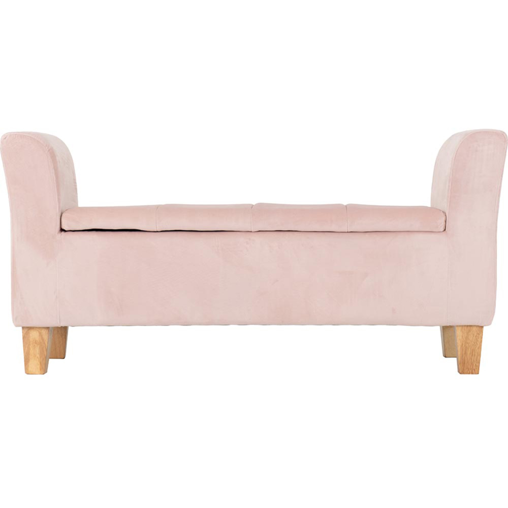 Seconique Amelia 2 Seater Pink Velvet Ottoman Bench Image 4