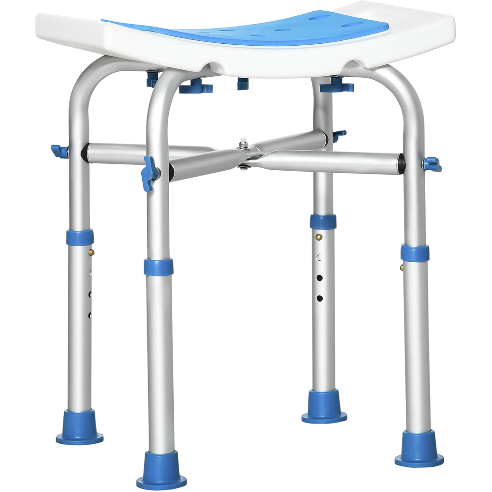 Portland Height Adjustable Aluminium Shower Chair Blue Image 2