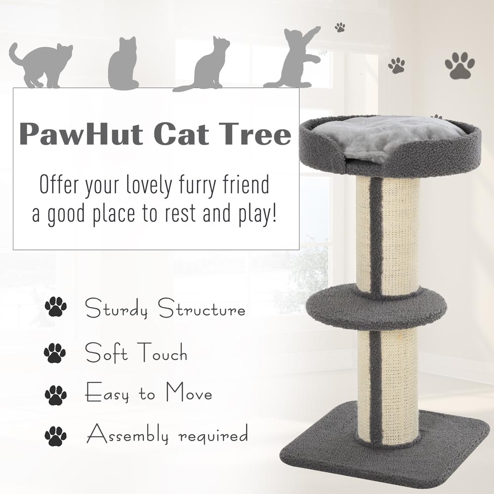 PawHut 91cm Cat Tree Grey Image 6