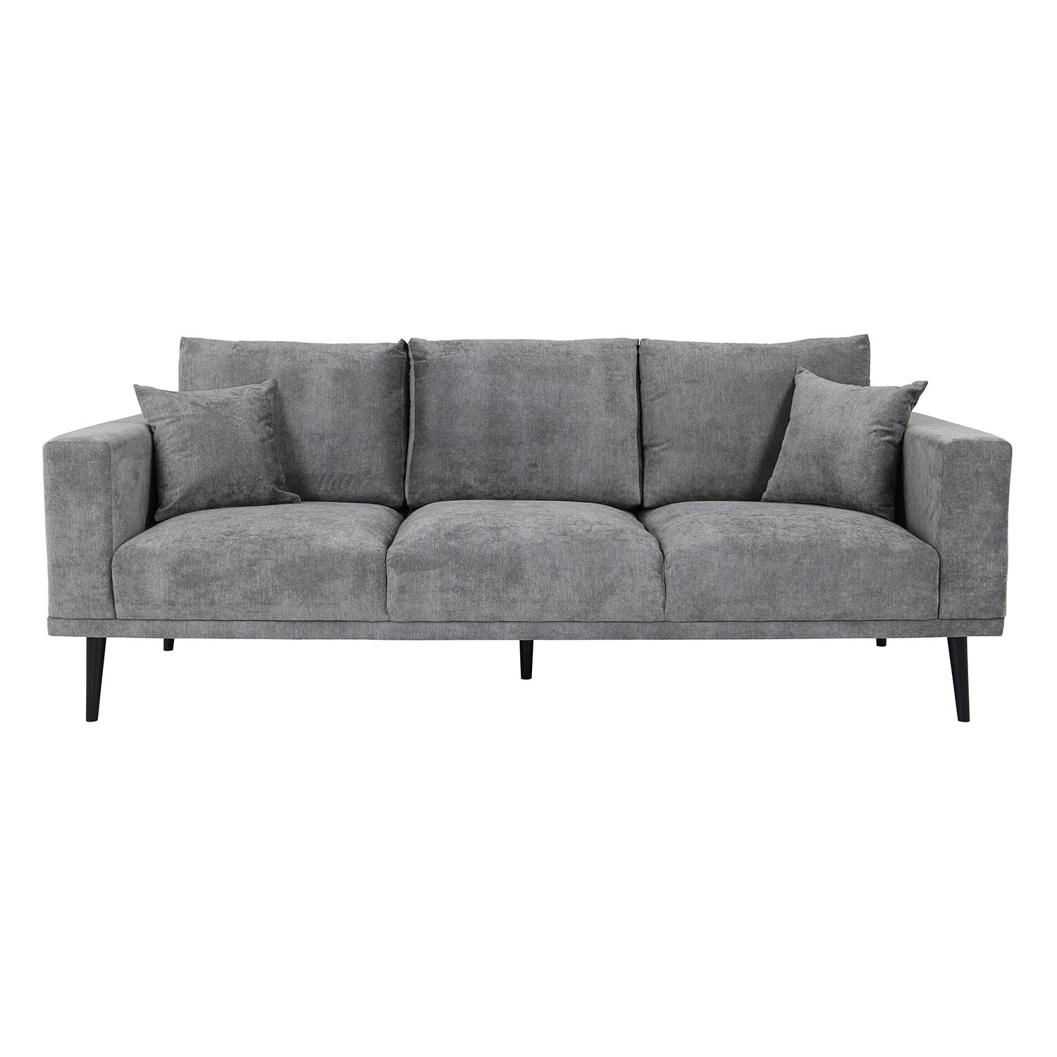 Connie 3 Seater Grey Fabric Sofa Image 2