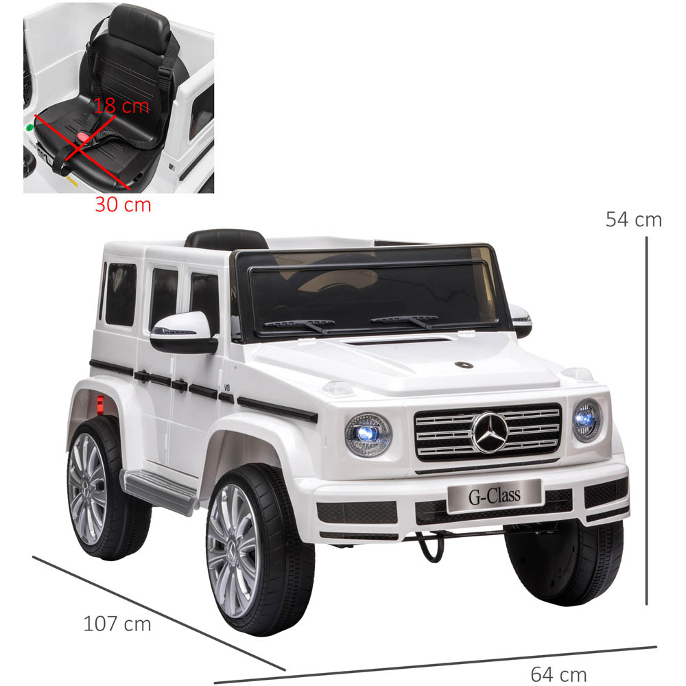 Tommy Toys Mercedes Benz G500 Kids Ride On Electric Car White 12V Image 7