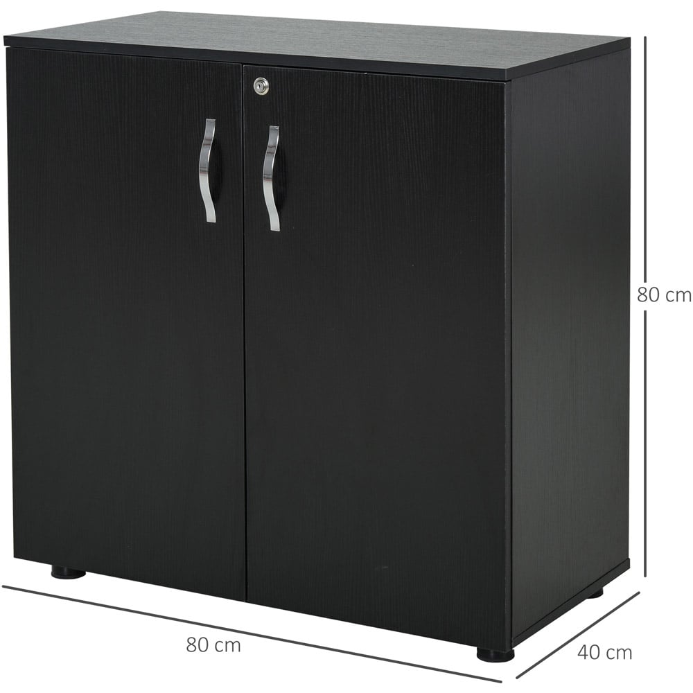 Vinsetto Black 2-Tier Lock File Cabinet Image 8