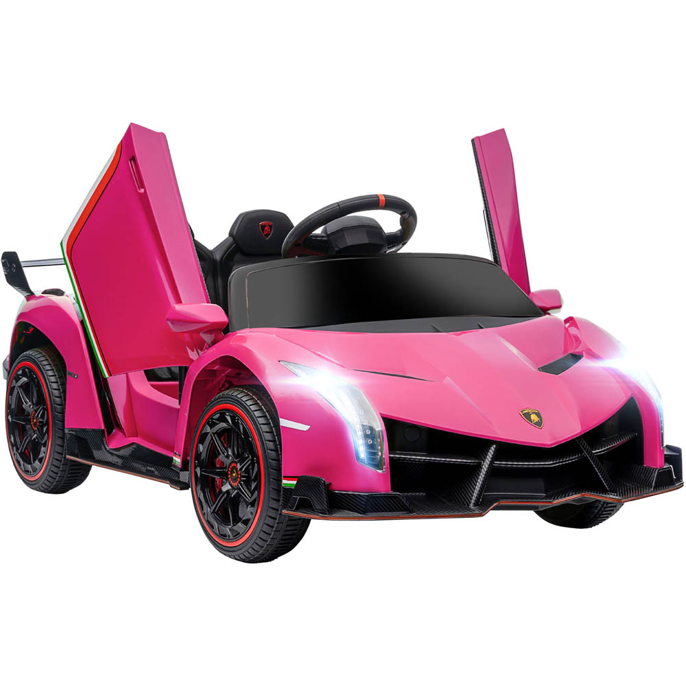 Tommy Toys Lamborghini Veneno Kids Ride On Electric Car Pink 12V Image 1